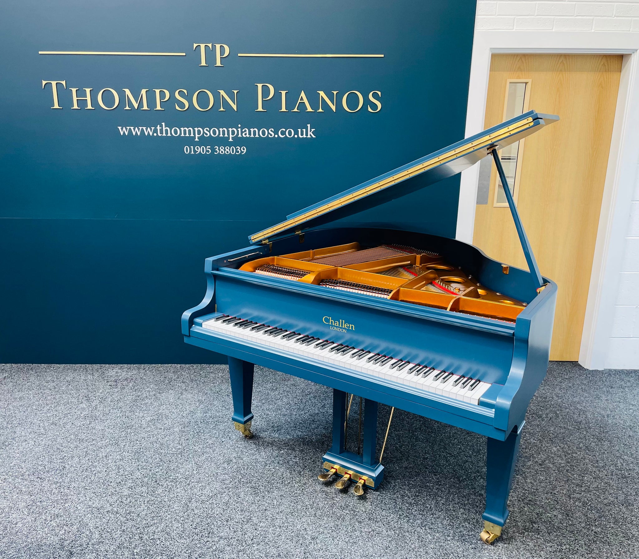 Challen London Baby Grand Piano (Hague Blue)