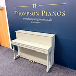 Yamaha E110 Upright Piano – Made in England – Refinished in Farrow &amp; Ball Card Room Green | Thompson Pianos