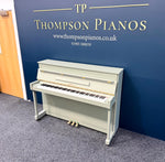 Yamaha E110 Upright Piano – Made in England – Refinished in Farrow &amp; Ball Card Room Green | Thompson Pianos