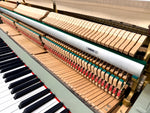 Yamaha E110 Upright Piano – Made in England – Refinished in Farrow &amp; Ball Card Room Green | Thompson Pianos