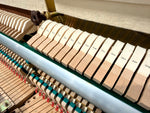 Yamaha E110 Upright Piano – Made in England – Refinished in Farrow &amp; Ball Card Room Green | Thompson Pianos