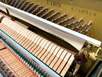 Yamaha E110 Upright Piano – Made in England – Refinished in Farrow &amp; Ball Card Room Green | Thompson Pianos