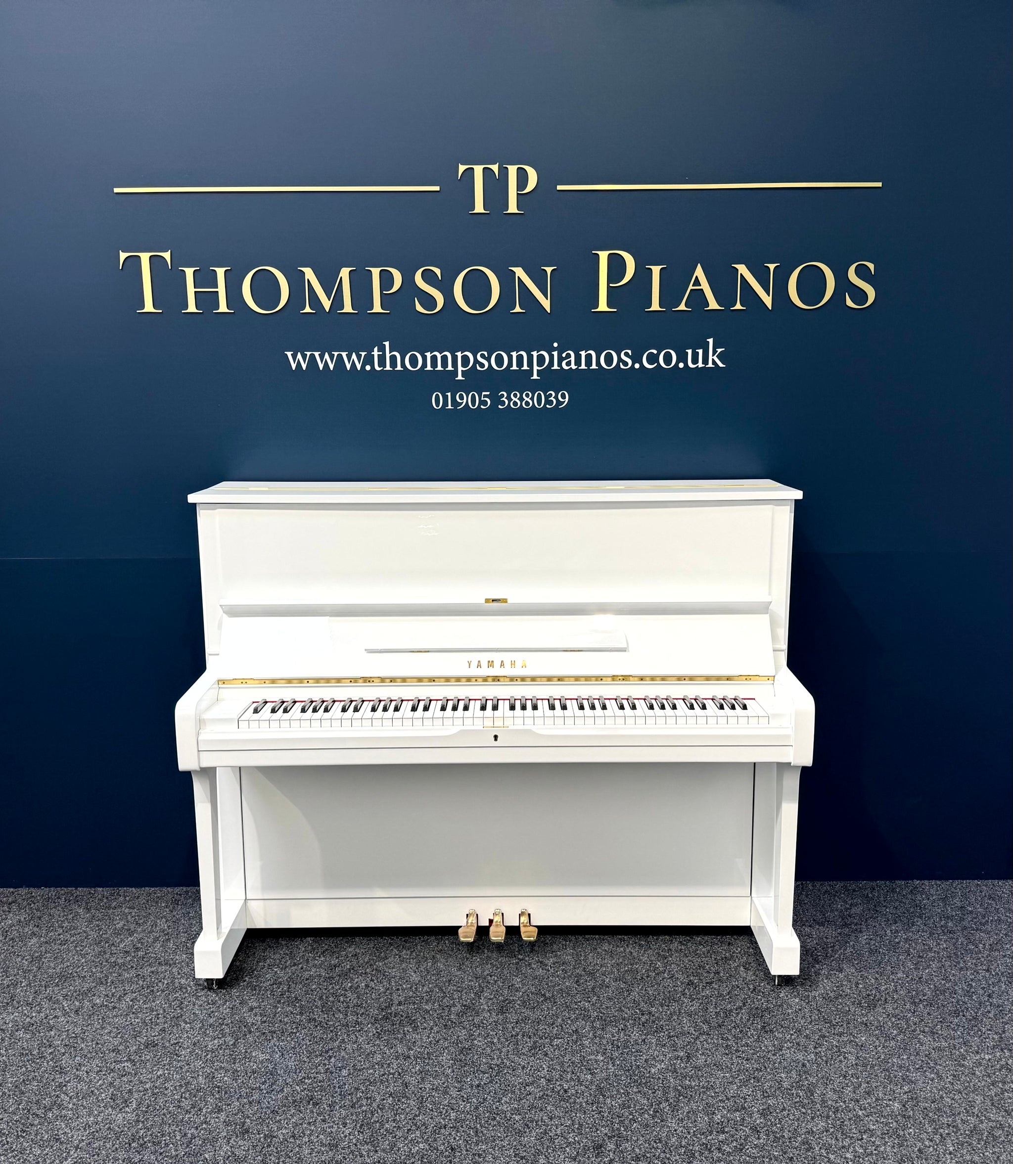 Yamaha U1H Upright Piano – Polished White – Reconditioned – Made in Japan (1977)